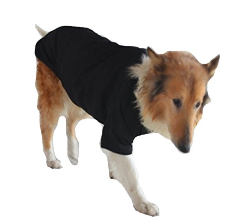 Baumwolle T-Shirt Einfarbig für Mittlere und Große Hunde Sommer Jersey Hundekostüm Bequeme Pullover Frühling Herbst Pulli Atmungsaktiv Hunde Polo Tops Hundemantel (3XL, schwarz)