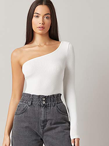 Image of Aahwan Solid One Shoulder Fitted Top for Women's & Girl's
