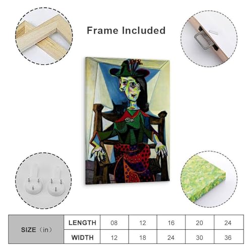 HBEOOP Pablo Picasso berühmte Farbe (Dora Maar mit Katze), Poster, Kunst, Leinwand, Gemälde, Dekor, Wanddruck, Foto, Zuhause, moderne Dekoration, 40 x 60 cm