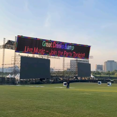 Image of P10 77 inchX20 inch Outdoor LED Sign Programmable Scrolling LED Display, RGB Full Color High Brightness Digital Electronic Message Display Board,Customizable Open Signs for Business Advertising