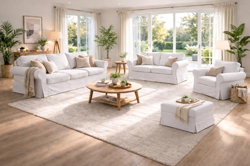 Image of Heavy Cotton Ektorp Sofa Cover Compatible with IKEA 3 Seat Sofa Slipcover