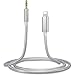 SER FLYMON Cable Auxiliar Compatible el iPhone 13/12/11/XS Max/XR/X/8/7 Plus en el Automóvil, Adaptador Cable de Audio Estéreo 3,5 mm Compatible con Estéreo para el Hogar, Altavoces, 1M - Plata
