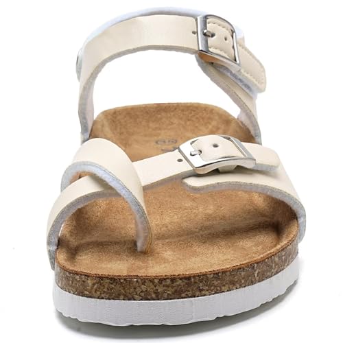 Torotto Girls Boys Sandals with Cork Footbed Adjustable Buckle Summer Slides Flip Flops Open Toes Flat for Kids Toddler4