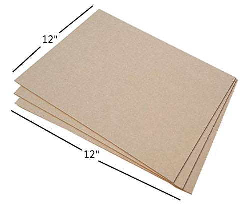 CVANU Medium Weight Chipboard Sheets (Pack of 20, 12 x 12 Inch x 2 mm)