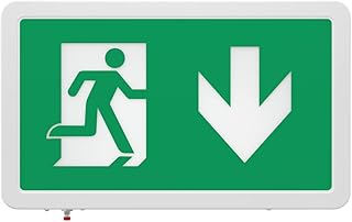 LightHub LED 3hr Emergency Exit Sign Box Maintained/Non-Maintained Fire Safety Light Fitting (Down Arrow)
