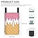 Rnyleeg Pink Ice Cream Crutch Bag Pouch for Women Water Resistant Crutch Travel Pouch with Front Pockets Underarm Crutches Attachment