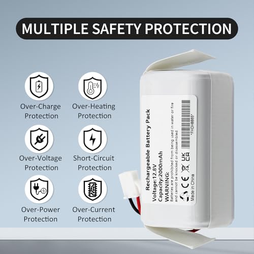 Image of 12.8V 2000mAh Battery Replacement for OKP Life K2 K3 K4 K5 K7 K8 Robot Vacuum, Lefant M201 Pro M210B M210P M213 M320 Robot Vacuum Cleaner IFR-1 18650 4S1P, IFR18650-4S-1P-A2 C465-J5-4S1P Battery Pack