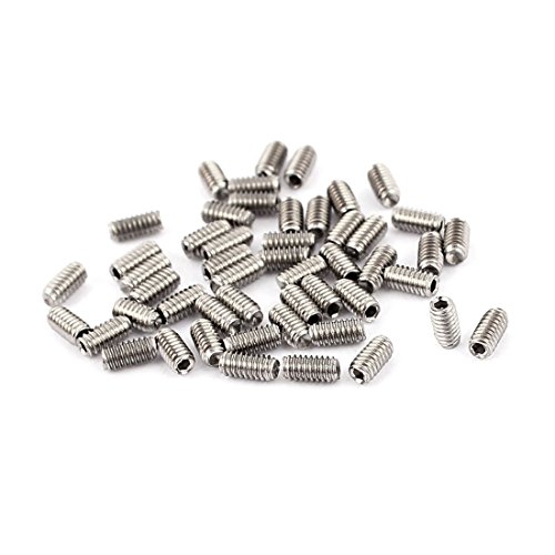 Aexit 50�{M2×4 mm�X�e�����X�|���Z�p���t���~�߂˂��A�w�b�h���X�J�b�v�|�C���g(50Pcs M2 x 4mm en acier inoxydable Hex Socket Set Grub vis sans tete de coupe