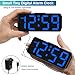 Peakeep Small Digital Alarm Clock Plug in for Bedrooms Bedside, Tiny Electric Clock Large Big Numbers Display with Battery Backup for Desk Table, 6 Dimmers, 5 Adjustable Alarm Volumes (Blue)