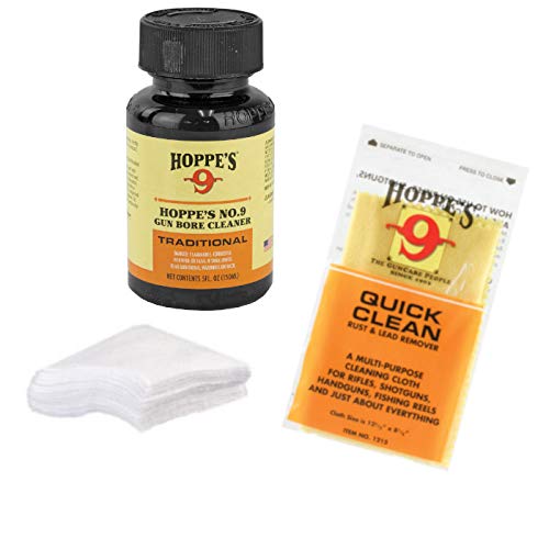 Hoppes, Westlake Market Gun Bore Cleaner (5oz), Rust & Lead Remover Cloth with 40-50 Quality Bore Cleaning Patches for Handguns/Pistols/Rifles/Shotguns