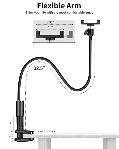 Gooseneck Phone Holder Bedstand & Desk Mounts, Overhead Phone Mount, Phone Stand For Recording, Tabletop Tripod For Cookie Decorating, Recording Or Watching Video Tiktok Blog Crafting Drawing #TOP2