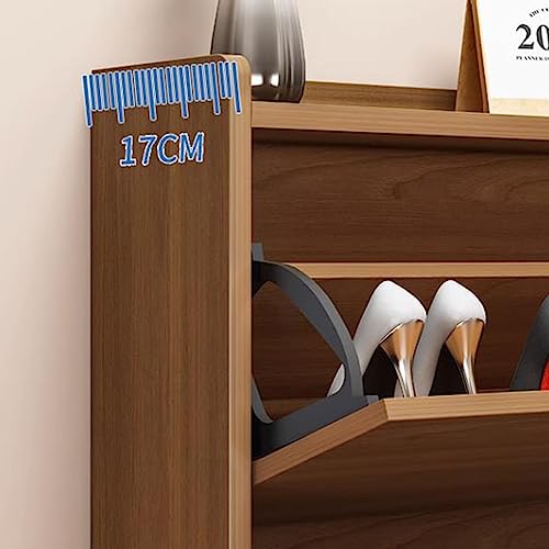 Étagère à chaussures étroite et cachée : meuble de rangement moderne en rotin