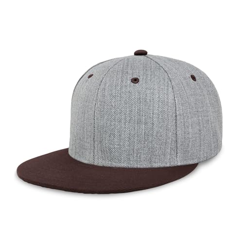 Image of CHOK.LIDS Classic Snapback Flat Bill Hat Blank Adjustable Baseball Cap | Structured high crown, flat visor, blank front for customization, adjustable snap closure, trendy everyday style