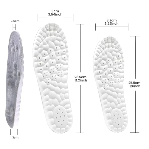 Image of 2 Pairs Cloud Insoles - 4D Cloud Technology Insole - Super Soft Comfort Insoles, U-Shape Memory Foam Insoles, Trim to Fit Inserts (Orange, 12-13)