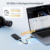 iDsonix Portable SSD 2TB Externe Festplatte, USB 3.2 GEN 2 bis zu 1000 MB/s Externes Solid State Drive mit 2-in-1 USB-C-Kabel Kompatibel mit Xbox, PS5, Mac, PC, Laptop, Kamera (i10PRO) – Ansicht 2