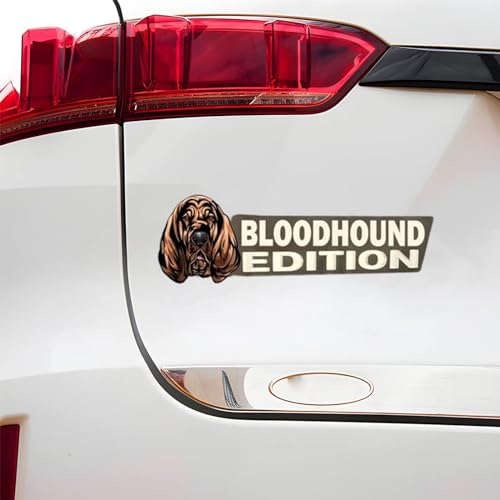 Image of Cute Dog Car Badge Laser Cutting Car Emblem,Funy 3D Acrylic Dogs Badge Rated Car Emblem Automotive Badge Decals and Stickers for Car, Truck, Rv, Boat Exterior Decoration (Bloodhound)