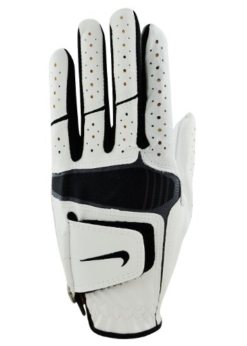 Guantes de golf Nike Tech Xtreme IV de piel sintética negra con ribete blanco en talla grande