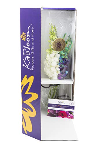 Image of KaBloom-10 Blue&White Orchid Bouquet,Flowers for Valentine, Mother's Day