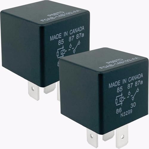 2-Pack P6STD FOAB-14B192-AA Relay 12V 40A 5-Pin SPDT Automotive Fuel Pump Starter Relay Compatible with Ford F-150, Explorer, Expedition, Transit (2010-2018) - Fixes Power Failure & Ignition Issues