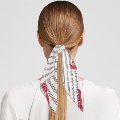 Strips Lobster Head Scarf for Women 23.6 Inch Fashion Bandana Lightweight Square Silk Like Hair Scarf for Neck Headscarf Hair Wraps Kerchief Handkerchiefs Decor Gifts2