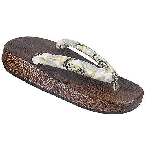 YANMUZI Geta Sandales Hommes en Bois Geta Sandales Sabots Flip Flop Pantoufles Traditionnelles Japonaises à Talons Hauts,E-46 Cover