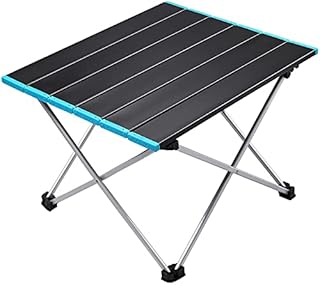 VINTEAM Portable Camping Table, Ultralight Aluminum Folding Picnic Table with Carrying Bag for Outdoor, Camping, Picnic, BBQ, Beach, Finishing (Small)