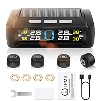 Geloo TPMS Reifendruckkontrollsystem mit 4 Wasserdicht IPX7-Reifendrucksensoren.Druckbereich:0-5 Bar für RV LKW Van SUV