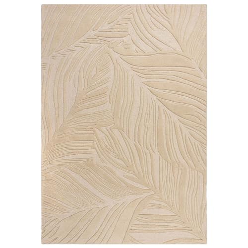 Image of Hand-Tufted Woolen Carpet for Living Room 6x8 feet Beige Loop Cut Pile Anti-Skid High Pile Thick Carpet & Rugs for Bedroom & Hall