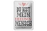 FEMER Blechschild Spruch Du bist Lieblingsmensch Mein Engel 12x18cm Schild