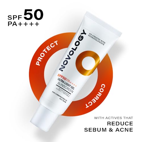 Image of Novology SPF50 PA++++ Ultra Light Gel Sunscreen | Non-Greasy, Quick Absorbing, Invisible Finish | 50 g