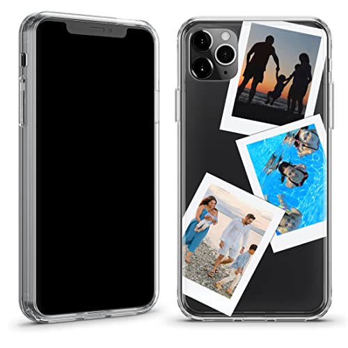 Personalised Phone Case for iPhone 7 plus / 8 plus - Custom Collage Snapshot Photo Crystal Clear Hybrid Shockproof TPU Bumper & Hard Back Plate Cover - Three Photo