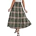 Women Drawstring Lightweight Skirts with Pockets Casual A Line Flowy Outfits Elastic Waist Ruffled Hem Midi Skirt
