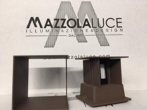 Applique cubo led marrone corten design moderno