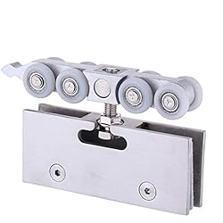 Rodillos for puerta de ducha, 4 ruedas con guías, poleas, diámetro de rueda de 22 mm, piezas de repuesto for baño en la parte superior inferior, se adapta a puertas de vidrio de 10 a 12 cm, máximo 45