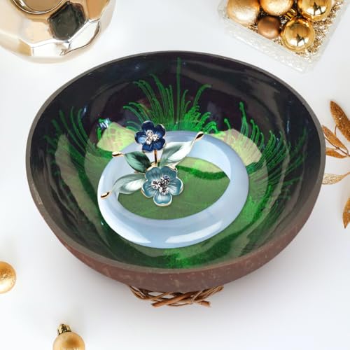 Housoutil Coconut Shell Key Bowl, Green Coconut Shell Decorative Bowl, Key for Hallways, Ink Creative Ornament Creative Storage for Storage - Cosy Home Interiors Housoutil Coconut Shell Key Bowl, Green Coconut Shell Decorative Bowl, Key for Hallways, Ink Creative Ornament Creative Storage for Storage - Image 3