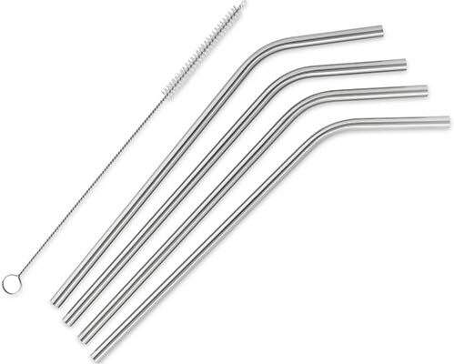 Simple Modern Reusable Stainless Steel Straws- Fits Classic, Voyager, Scout and Cruiser Lids - 4 Pack - Simple Stainless
