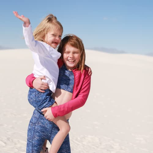 SwimZip Girls' Long Sleeve Zipper Crop Top Rash Guard UPF 50+ Sun Protection3