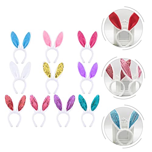 SAFIGLE Tiara De Orelhas De Coelhinho Da Páscoa De Pelúcia 10 Pçs Argola De Cabelo De Coelho Orelha