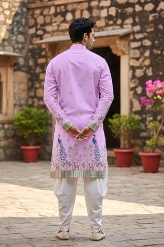 Image of Trustous Men's Pure Cotton Kurta Dhoti Set | Traditional Ethnic Wear for Festive, Wedding & Puja Occasion