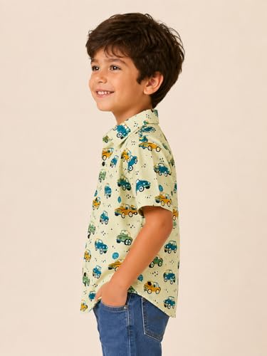 Image of RICH COPPER Fashionable Cotton Printed Half Sleeve Casual Shirt for Men Featuring Lightweight Fabric and Modern Design