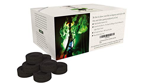 Ecoal Premium Instant Hookah Coal –100 Coals Per Box,10 Rolls Of 100 Round Tablets - Size 40Mm Round Charcoal Briquettes - Fast Burning, Long Lasting #TOP1