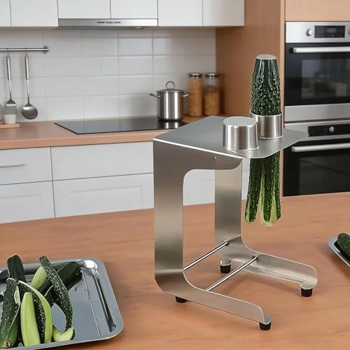 Cortador de zanahorias y pepinos, cortador manual de verduras con 2 cuchillas, 10 rebanadas/min, 45 mm de diámetro, preparación rápida de alimentos para comidas saludables
