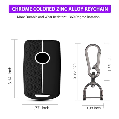 Image of QBUC 2PCS for Mazda Silicone Rubber Key Fob Cover with Keychain (4 Buttons)