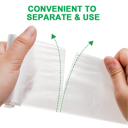 Waikas Small Trash Bags 1.2 Gallon,145 Counts, 38 * 40Cm, 2.3G/Pcs, Unsented, White #TOP3