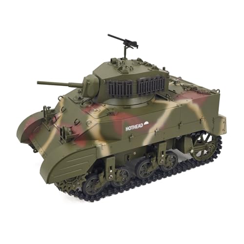 FunXylophy RC Tank, 1:16 US M5A1 Stuart Light Remote Control Tank Model with Sound Light Effects...