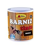 Secado rápido. Promade - Barniz Tinte Satinado al Agua – Barniza, Decora y Protege Maderas de Interior - 375 ml (Wengué)…