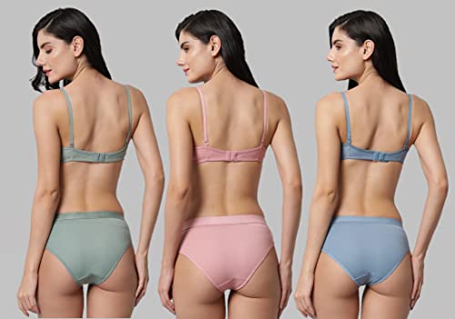 Image of Women Sexy Cotton 2 Piece Bra and Panties Lingerie Set for Honeymoon | Anniversary | Everyday Bra Panty Combo