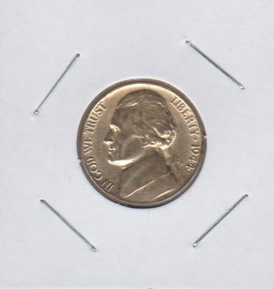 1944 P Jefferson (35% Silver) (Mintmark on Reverse Missing Error) Nickel Very Good