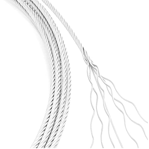 304 roestvrij staal kunststof gecoate staaldraad, gestrande kern, diameter 4 mm, lengte 8 m, geschikt voor buiten… - Image 4