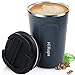 HiKupa Tazza da Viaggio a Tenuta Stagna con Coperchio - 13 oz Tazze da Caffè per Bevande Calde - Thermos Sottovuoto in Acciaio Inossidabile - Termica da Caffè Tazza 3,54" x 5,83" (380 ml, blu)